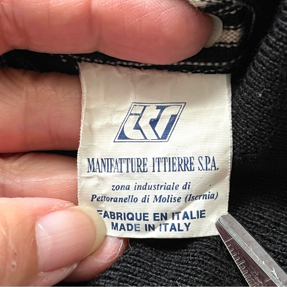 Vintage Versus Gianni Versace Black White Striped Wool Pullover Sweater - S/M - Picture 7 of 11